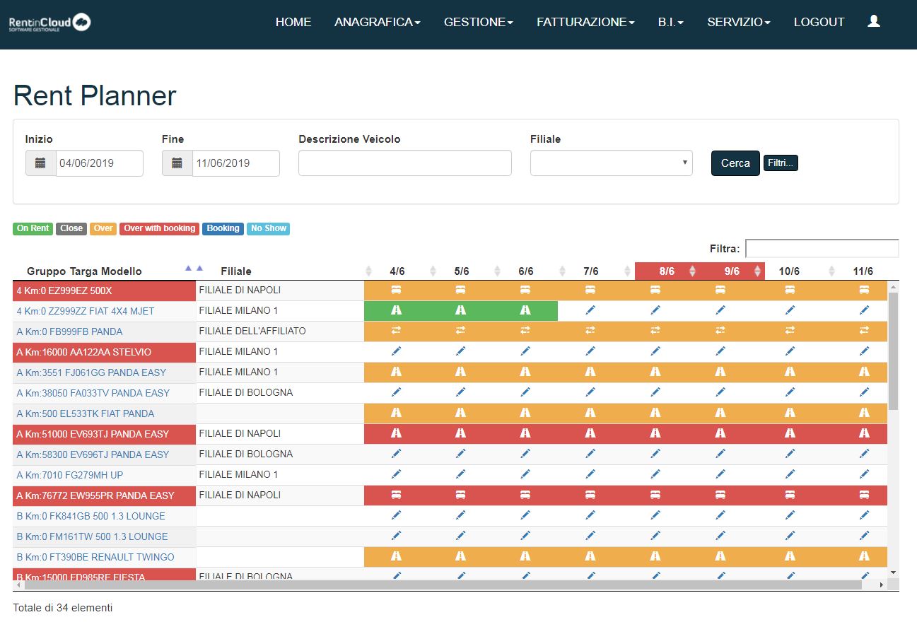 Rent Planner Eidos RentinCloud - Gestione noleggio