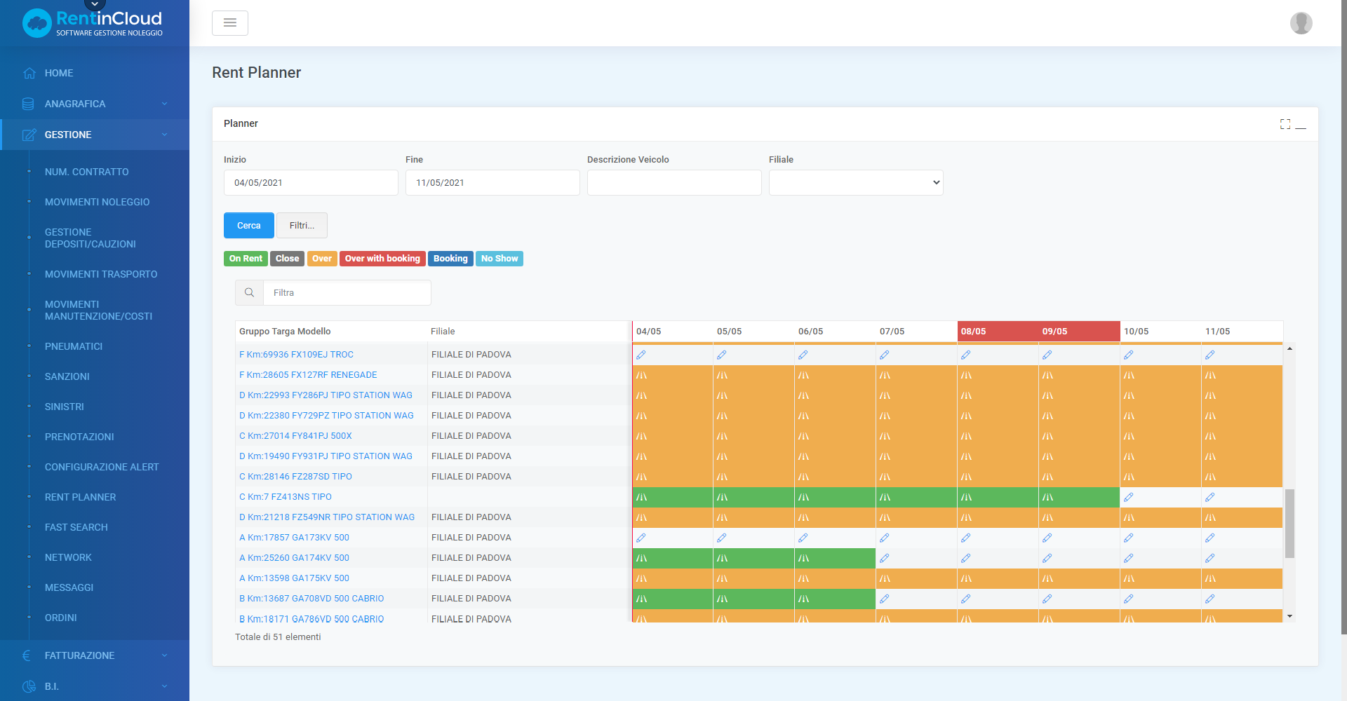 Rent Planner Eidos RentinCloud - Gestionale noleggio